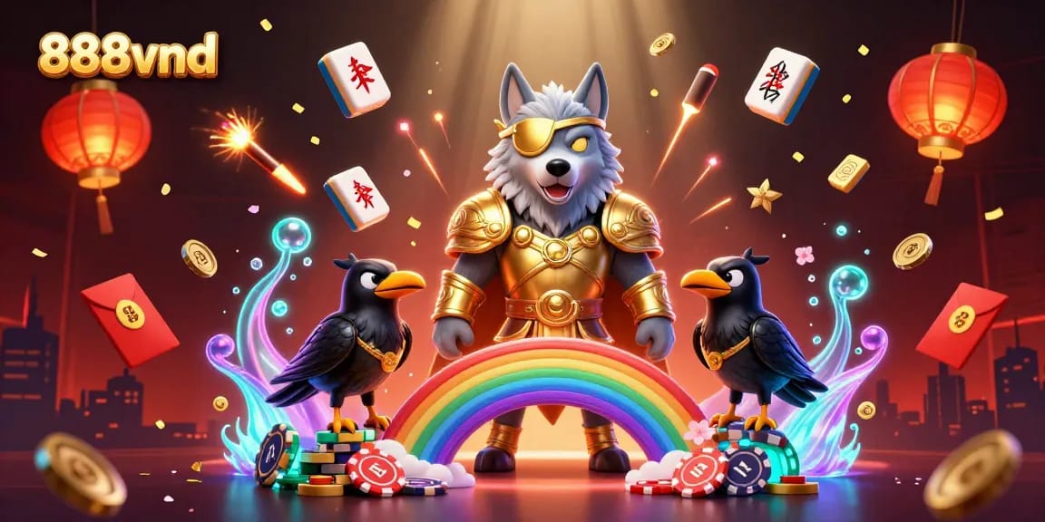 Experience the excitement of 888vnd casino gaming with vibrant characters and elements.
