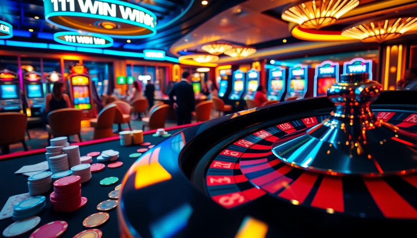 Witness thrilling casino action at a poker table with 11WIN themes, vibrant chips, and high-stakes gameplay.