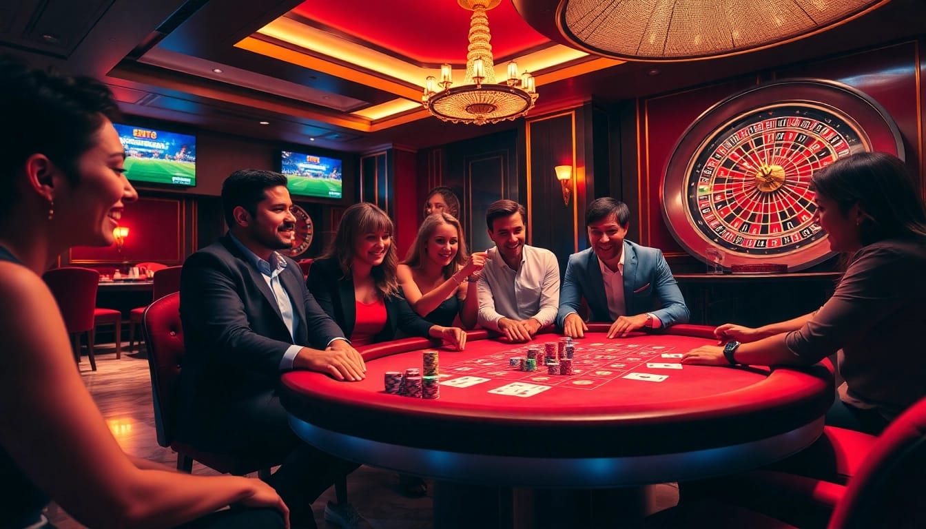 Cakhia TV enhances your sports betting experience with an exciting casino atmosphere filled with poker chips and roulette wheels.