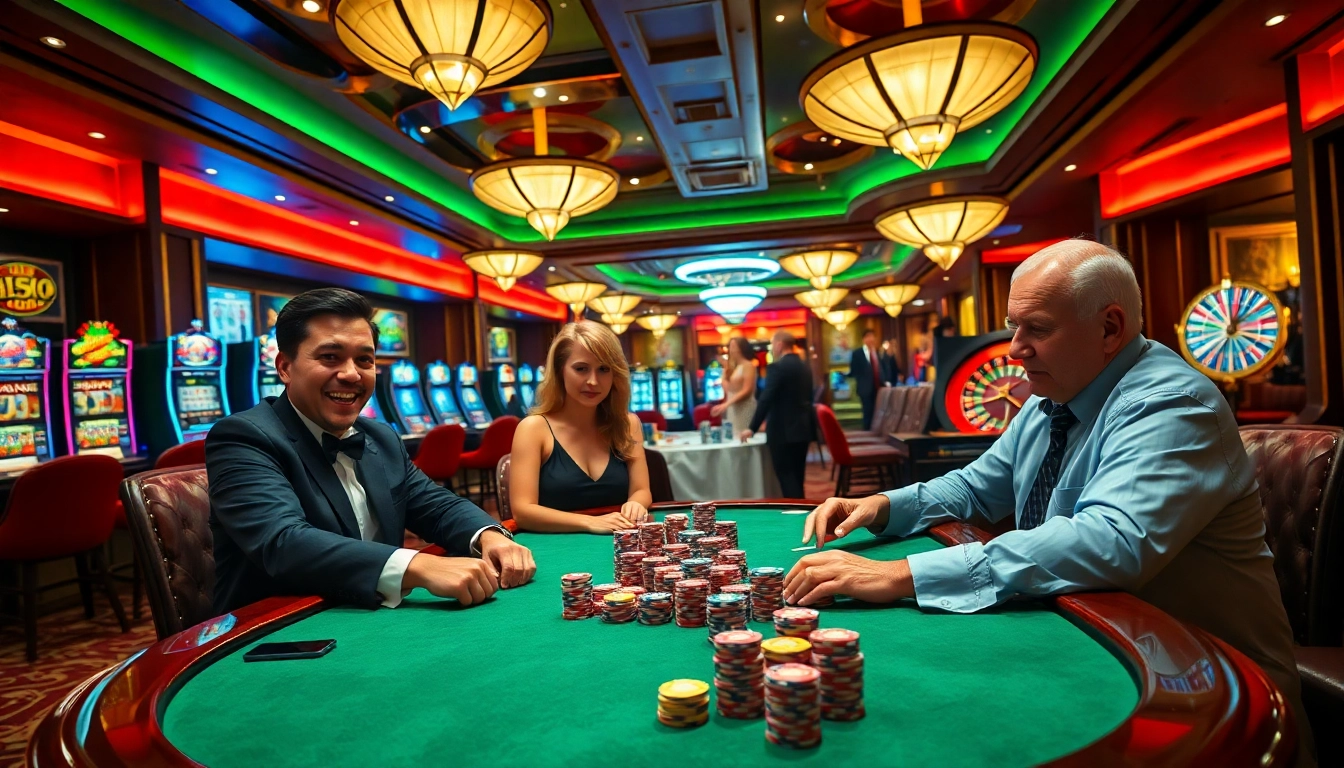 Experience thrilling poker action at https://lu88bb.com/ featuring engaged players and vibrant casino elements.
