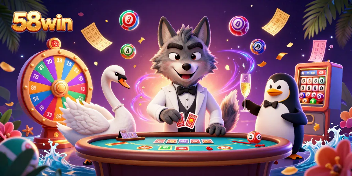 Experience thrilling gameplay at 58win with a vibrant scene of baccarat and festive elements.