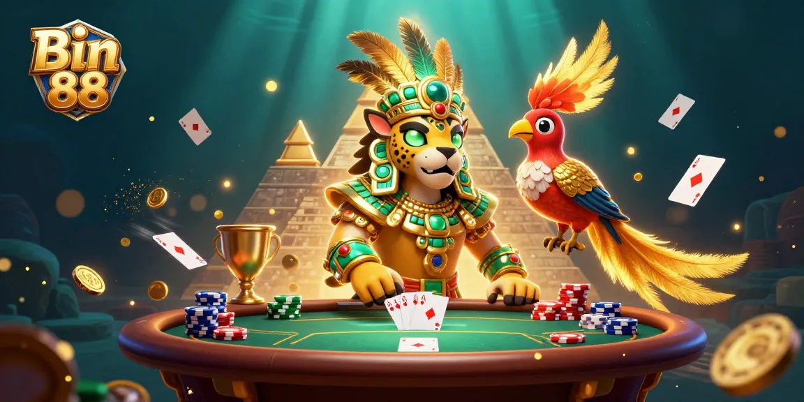 Catch exciting poker action at Bin 88 with a vibrant 3D illustration showcasing engaging gameplay elements.