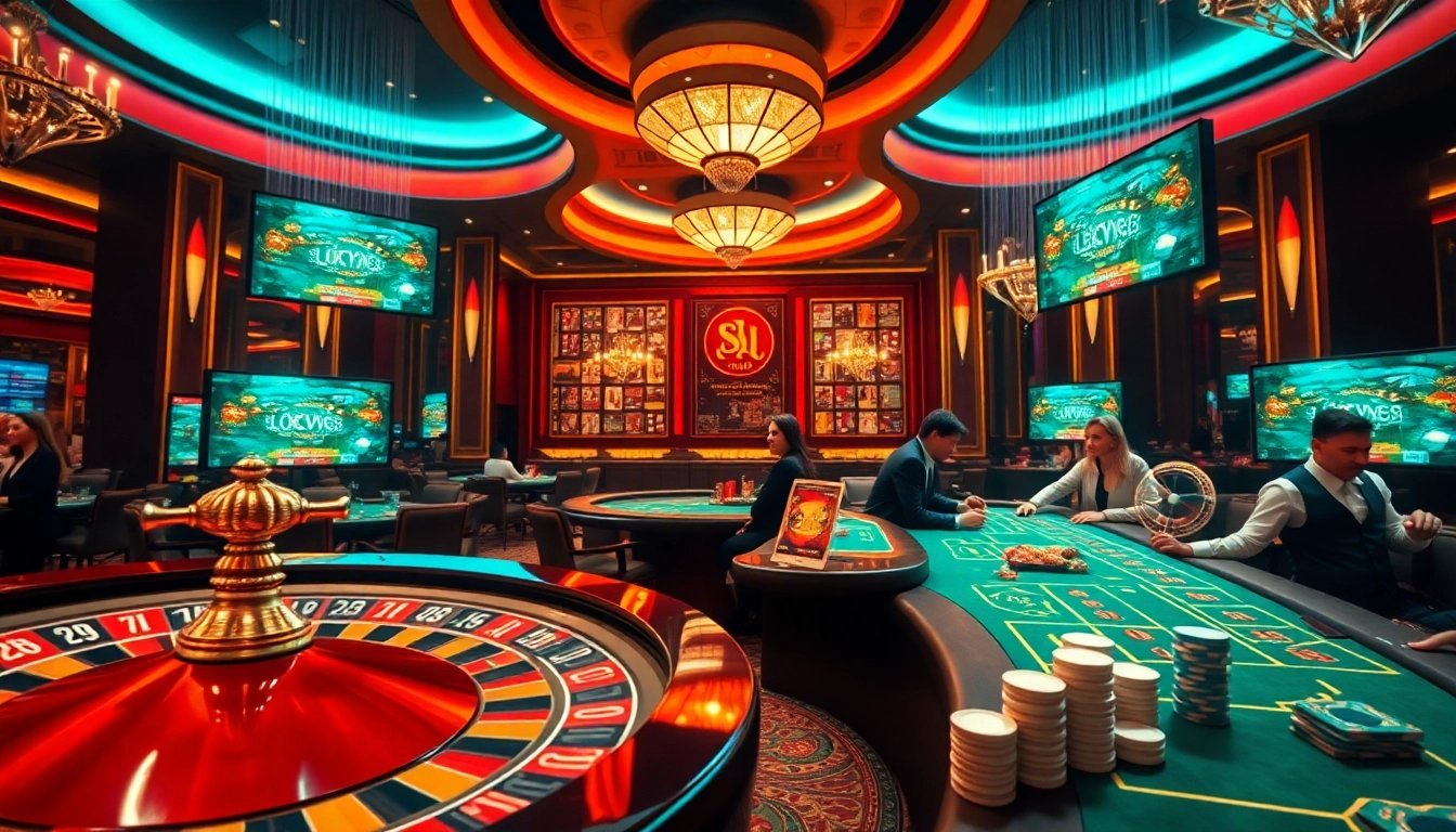 Experience the thrill of gambling at nhà cái lucky88 with vibrant casino visuals and engaging gaming elements.
