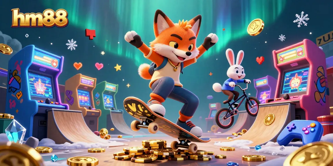 Experience the thrill of hm88 casino gaming with dynamic characters and vibrant arcade elements.