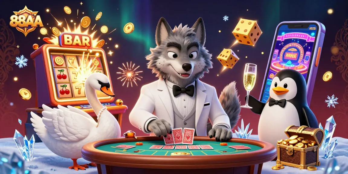 Experience thrilling games at 88AA with a charming ensemble of characters in a lively casino setting.