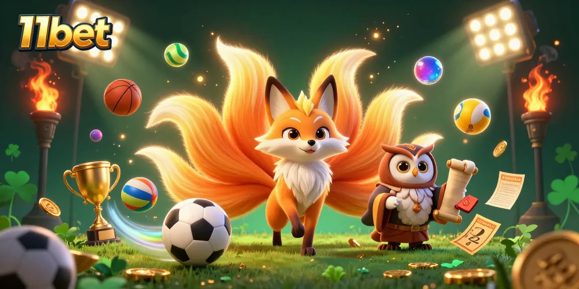 Engage with thrilling gameplay strategies at 11bet, featuring dynamic sports elements and a wise owl guiding your betting journey.
