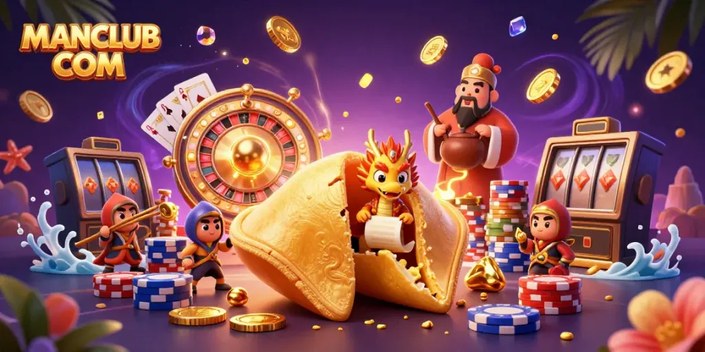 Engage with MANCLUB COM's thrilling casino experience featuring captivating golden elements and dynamic gaming scenes.